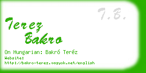 terez bakro business card