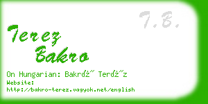 terez bakro business card